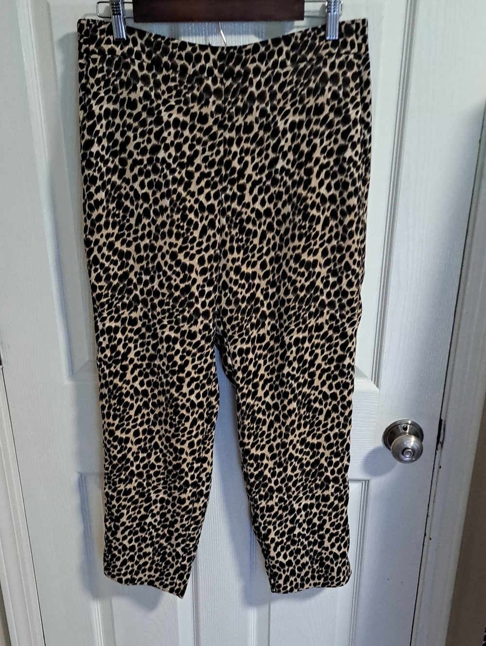 J. Crew Leopard-Print Ankle Pants in Beige and Black